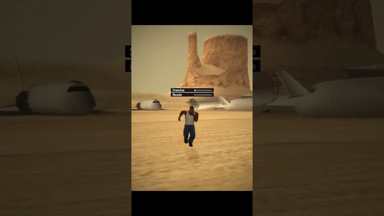 Carl CJ Johnson working out at the Ganton Gym in GTA San Andreas