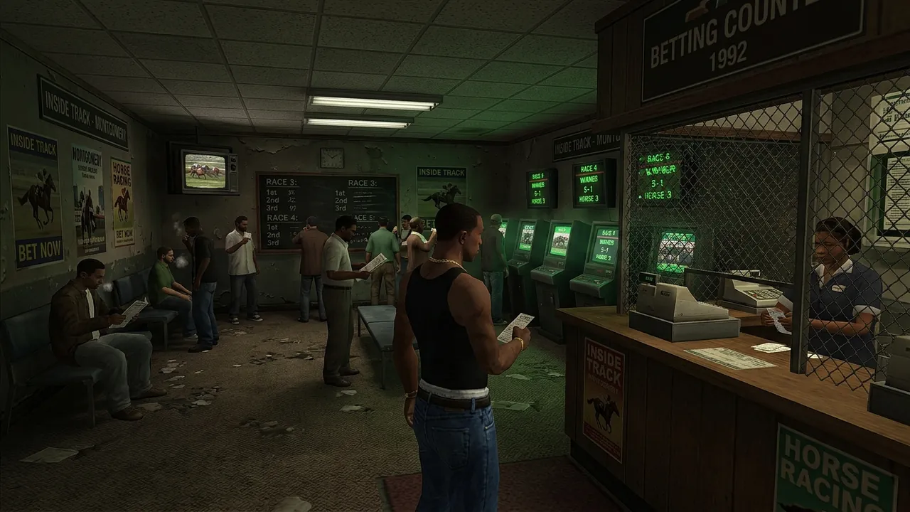 Inside Track horse race betting parlor in GTA San Andreas